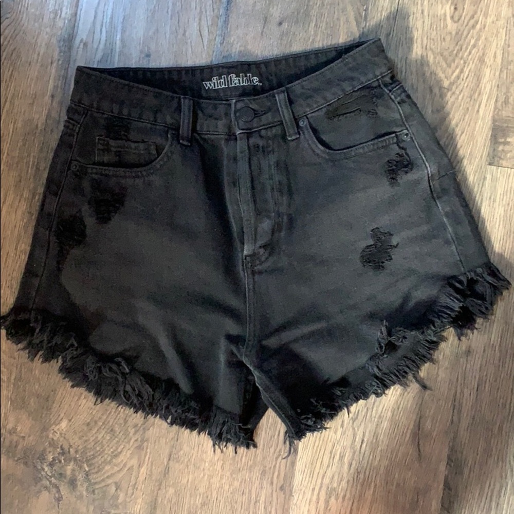 Black high rise shorts